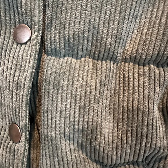 FALLS CREEK GIRLS GREEN CORDUROY PUFFER JACKET SIZE XS (4/5)  #K80 - Picture 2 of 4